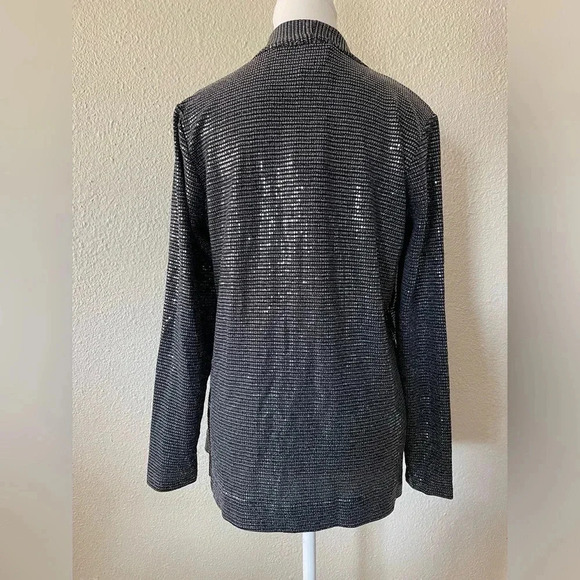 Calvin Klein Liquid Knit Sequin Blouse and Cardigan Set Women’s S Black Festive - Picture 9 of 13